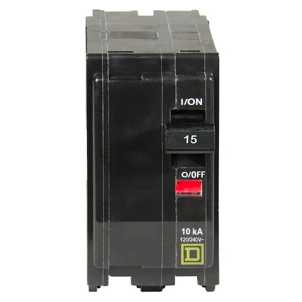 Square D Miniature Circuit Breaker, QO Series, 15A, 2 Pole, 120/240V AC, 10kA at 120/240V AC QO215C - main
